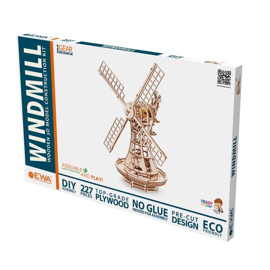 EWA™ Eco-Wood-Art Windmill 3D Wooden STEM Construction Kit